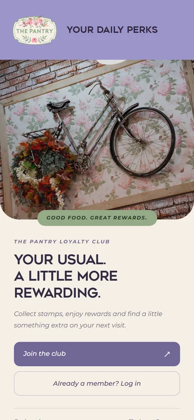 The Pantry app front page