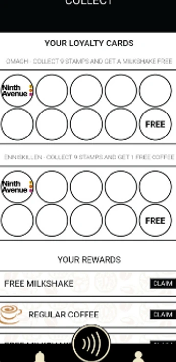 Smart Loyalty app showing loyalty cards and rewards